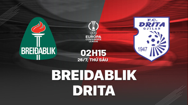 Nhận định bóng đá Breidablik vs Drita 2h15 ngày 26/7 (Conference League 2024/25). Hãy đến AB77 cá cược bóng đá .